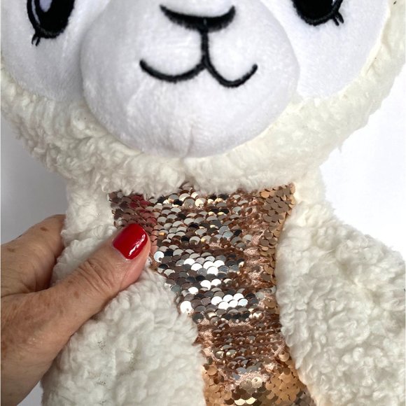 Love2Design Llama Large Plush Reversible Sequins 15x12x12 Inches With Tags - Picture 3 of 15